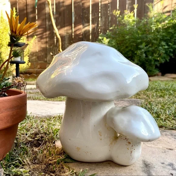 Vintage 🍄 Large Ceramic Mushroom Duo Figurine Decor - Picture 3 of 12